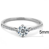 Alamode High polished (no plating) Stainless Steel Ring with AAA Grade CZ in Clear - Flyclothing LLC