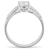 Alamode High polished (no plating) Stainless Steel Ring with Cubic in Clear - Alamode