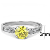 Alamode High polished (no plating) Stainless Steel Ring with AAA Grade CZ in Topaz - Alamode