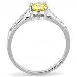 Alamode High polished (no plating) Stainless Steel Ring with AAA Grade CZ in Topaz - Alamode