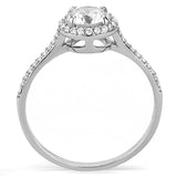 Alamode High polished (no plating) Stainless Steel Ring with AAA Grade CZ in Clear - Flyclothing LLC