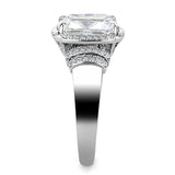 Alamode High polished (no plating) Stainless Steel Ring with Cubic in Clear - Alamode