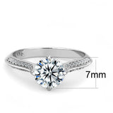 Alamode High polished (no plating) Stainless Steel Ring with AAA Grade CZ in Clear - Alamode