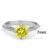 Alamode High polished (no plating) Stainless Steel Ring with AAA Grade CZ in Topaz - Alamode