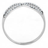 Alamode High polished (no plating) Stainless Steel Ring with AAA Grade CZ in Clear - Flyclothing LLC