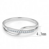 Alamode High polished (no plating) Stainless Steel Ring with AAA Grade CZ in Clear - Flyclothing LLC