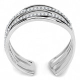 Alamode High polished (no plating) Stainless Steel Ring with AAA Grade CZ in Clear - Flyclothing LLC