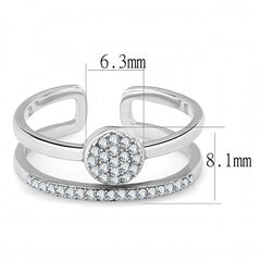 Alamode High polished (no plating) Stainless Steel Ring with AAA Grade CZ in Clear - Flyclothing LLC