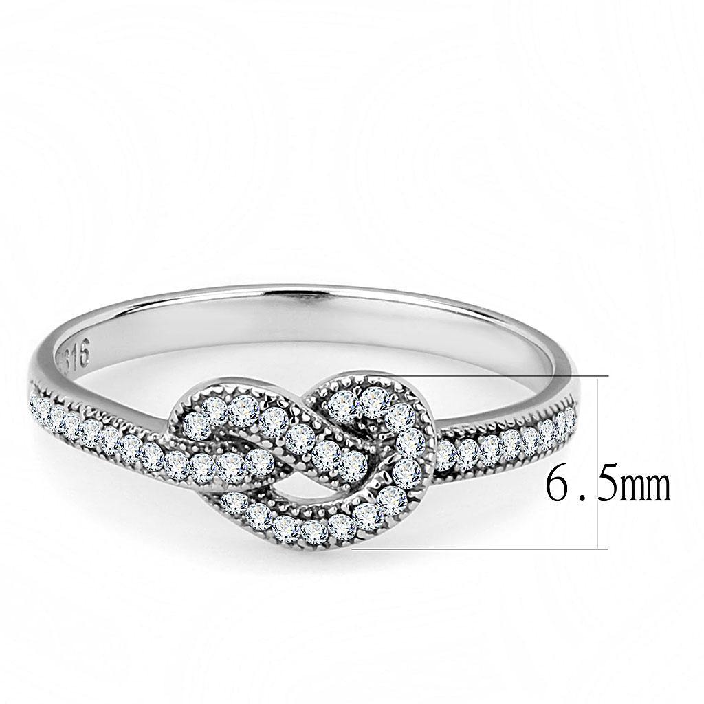 Alamode High polished (no plating) Stainless Steel Ring with AAA Grade CZ in Clear - Flyclothing LLC