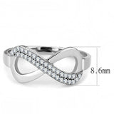 Alamode High polished (no plating) Stainless Steel Ring with AAA Grade CZ in Clear - Flyclothing LLC