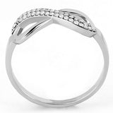 Alamode High polished (no plating) Stainless Steel Ring with AAA Grade CZ in Clear - Flyclothing LLC