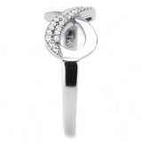 Alamode High polished (no plating) Stainless Steel Ring with AAA Grade CZ in Clear - Flyclothing LLC