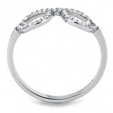 Alamode High polished (no plating) Stainless Steel Ring with AAA Grade CZ in Clear - Flyclothing LLC