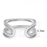 Alamode High polished (no plating) Stainless Steel Ring with AAA Grade CZ in Clear - Flyclothing LLC