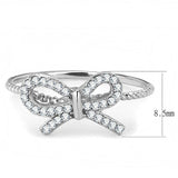 Alamode High polished (no plating) Stainless Steel Ring with AAA Grade CZ in Clear - Flyclothing LLC