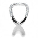 Alamode High polished (no plating) Stainless Steel Ring with AAA Grade CZ in Clear - Flyclothing LLC