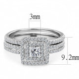 Alamode High polished (no plating) Stainless Steel Ring with AAA Grade CZ in Clear - Flyclothing LLC