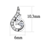 Alamode High polished (no plating) Stainless Steel Earrings with AAA Grade CZ in Clear