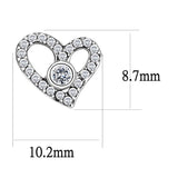 Alamode High polished (no plating) Stainless Steel Earrings with AAA Grade CZ in Clear - Flyclothing LLC