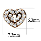 Alamode IP Rose Gold(Ion Plating) Stainless Steel Earrings with AAA Grade CZ in Clear - Alamode