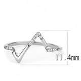 Alamode High polished (no plating) Stainless Steel Ring with AAA Grade CZ in Clear - Flyclothing LLC