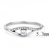 Alamode High polished (no plating) Stainless Steel Ring with AAA Grade CZ in Clear - Flyclothing LLC