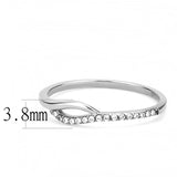 Alamode High polished (no plating) Stainless Steel Ring with AAA Grade CZ in Clear - Flyclothing LLC