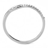 Alamode High polished (no plating) Stainless Steel Ring with AAA Grade CZ in Clear - Flyclothing LLC