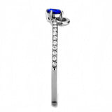 Alamode High polished (no plating) Stainless Steel Ring with AAA Grade CZ in London Blue - Alamode