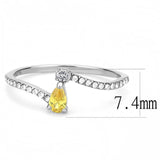 Alamode High polished (no plating) Stainless Steel Ring with AAA Grade CZ in Topaz - Alamode