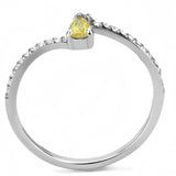 Alamode High polished (no plating) Stainless Steel Ring with AAA Grade CZ in Topaz - Alamode