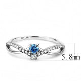 Alamode High polished (no plating) Stainless Steel Ring with AAA Grade CZ in Sea Blue - Alamode