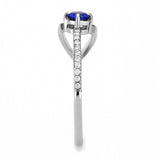 Alamode High polished (no plating) Stainless Steel Ring with AAA Grade CZ in London Blue - Alamode