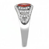 Alamode High polished (no plating) Stainless Steel Ring with AAA Grade CZ in Orange - Alamode