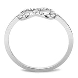 Alamode High polished (no plating) Stainless Steel Ring with AAA Grade CZ in Clear - Flyclothing LLC