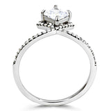 Alamode High polished (no plating) Stainless Steel Ring with AAA Grade CZ in Clear - Flyclothing LLC