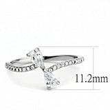 Alamode High polished (no plating) Stainless Steel Ring with AAA Grade CZ in Clear - Flyclothing LLC