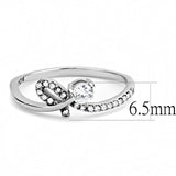 Alamode High polished (no plating) Stainless Steel Ring with AAA Grade CZ in Clear - Flyclothing LLC