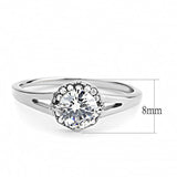 Alamode High polished (no plating) Stainless Steel Ring with AAA Grade CZ in Clear - Alamode