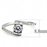 Alamode High polished (no plating) Stainless Steel Ring with AAA Grade CZ in Clear - Alamode