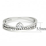 Alamode High polished (no plating) Stainless Steel Ring with AAA Grade CZ in Clear - Alamode