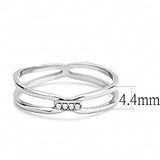 Alamode High polished (no plating) Stainless Steel Ring with AAA Grade CZ in Clear - Alamode