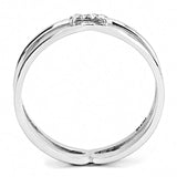 Alamode High polished (no plating) Stainless Steel Ring with AAA Grade CZ in Clear - Alamode