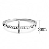 Alamode High polished (no plating) Stainless Steel Ring with AAA Grade CZ in Clear - Alamode