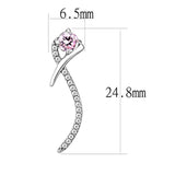 Alamode High polished (no plating) Stainless Steel Earrings with AAA Grade CZ in Rose - Flyclothing LLC