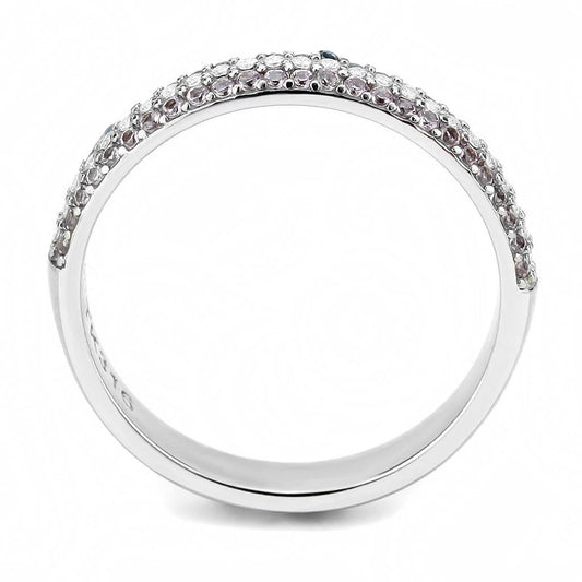 Alamode High polished (no plating) Stainless Steel Ring with AAA Grade CZ in Multi Color - Alamode