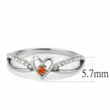 Alamode High polished (no plating) Stainless Steel Ring with AAA Grade CZ in Orange - Alamode