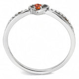 Alamode High polished (no plating) Stainless Steel Ring with AAA Grade CZ in Orange - Alamode