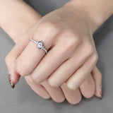 Alamode High polished (no plating) Stainless Steel Ring with AAA Grade CZ in Clear - Flyclothing LLC