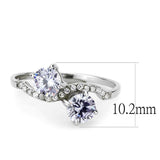 Alamode High polished (no plating) Stainless Steel Ring with AAA Grade CZ in Light Amethyst - Alamode